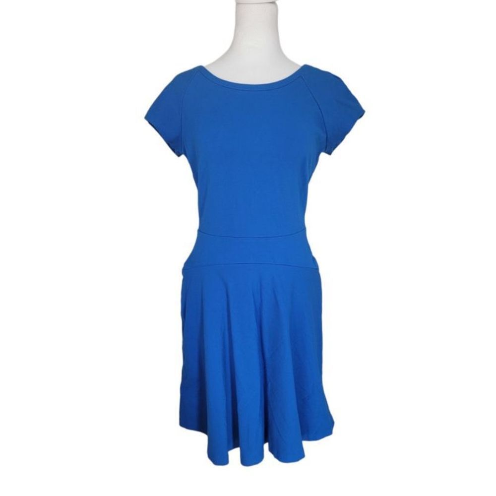 Diane Von Furstenberg Dress Mini Women’s 6 Blue Delyse Zipper Back